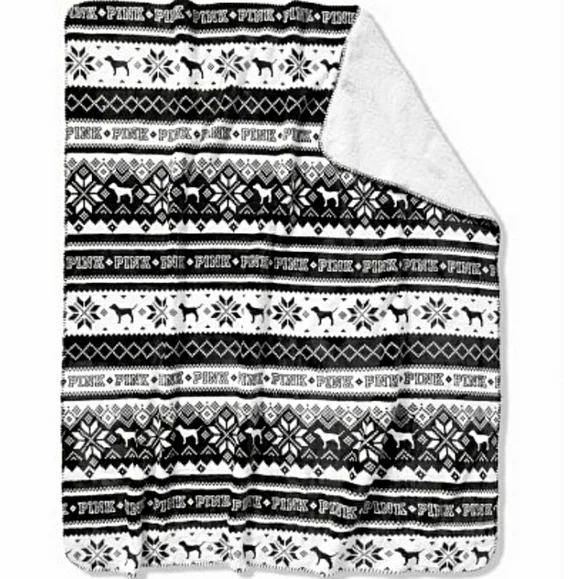 Victoria's Secret PINK Fair Isle Sherpa Blanket - Picture 3 of 5
